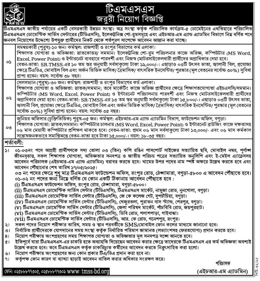 TMSS Job Circular 2025