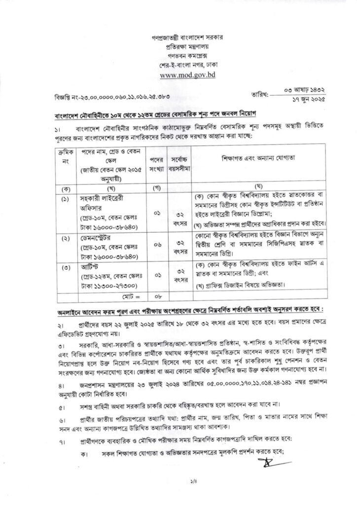 Bangladesh Nvey New Job Circular